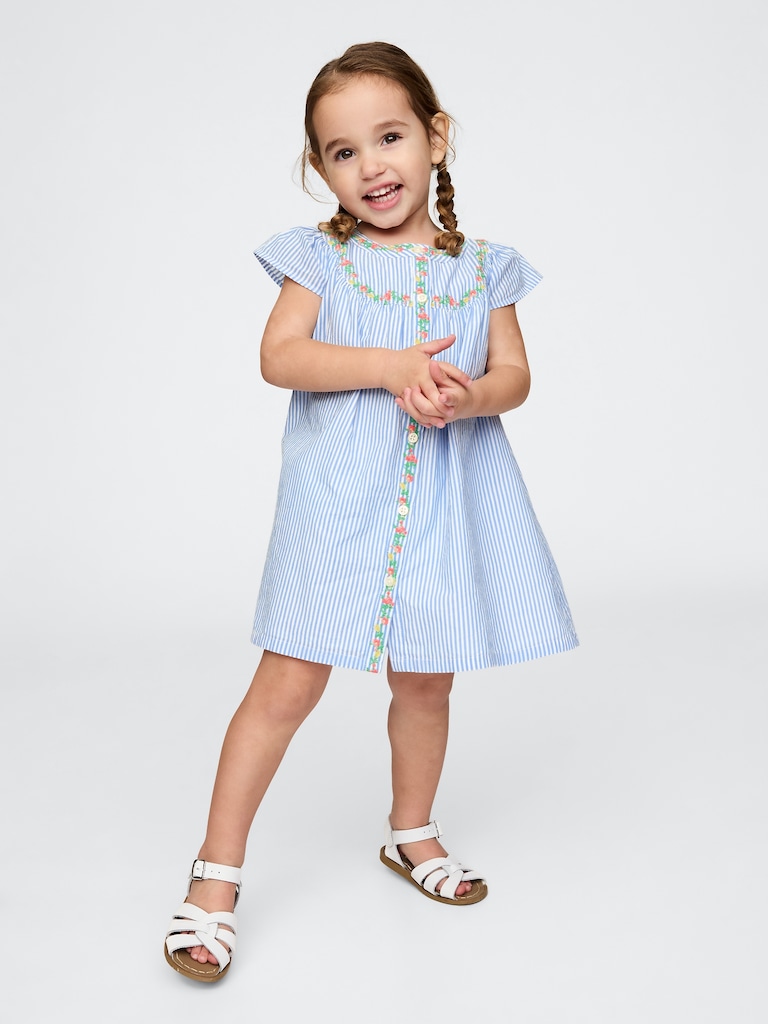 Baby & Toddler Flutter-Sleeve Shirtdress