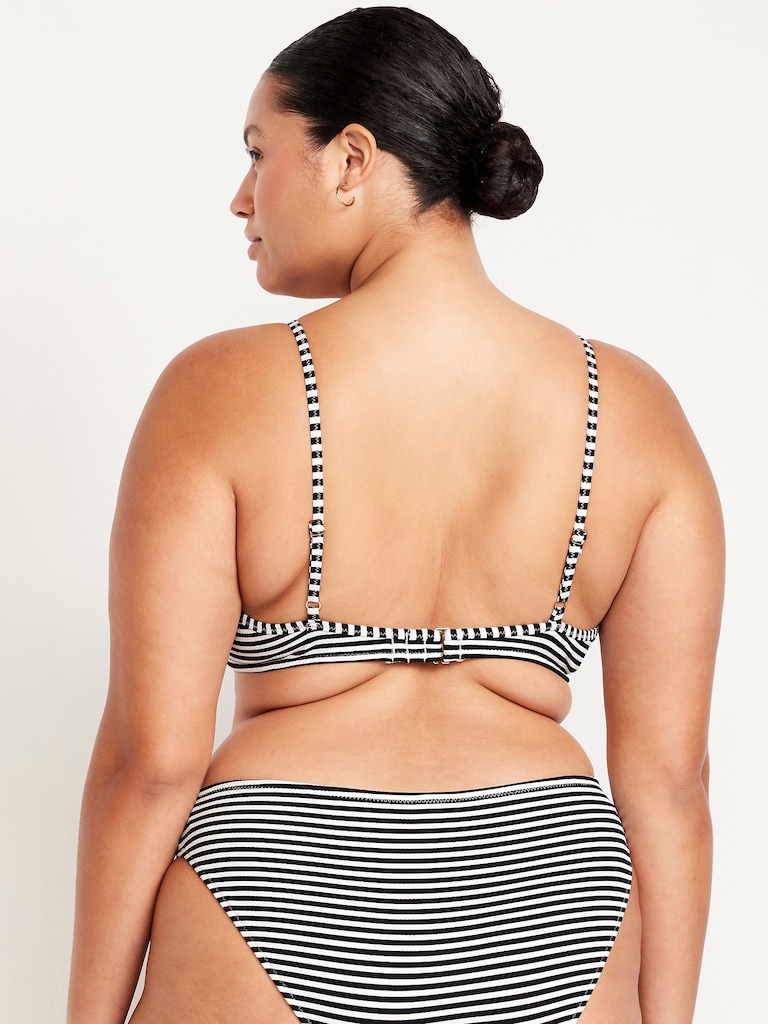 Textured Underwire Balconette Swim Top