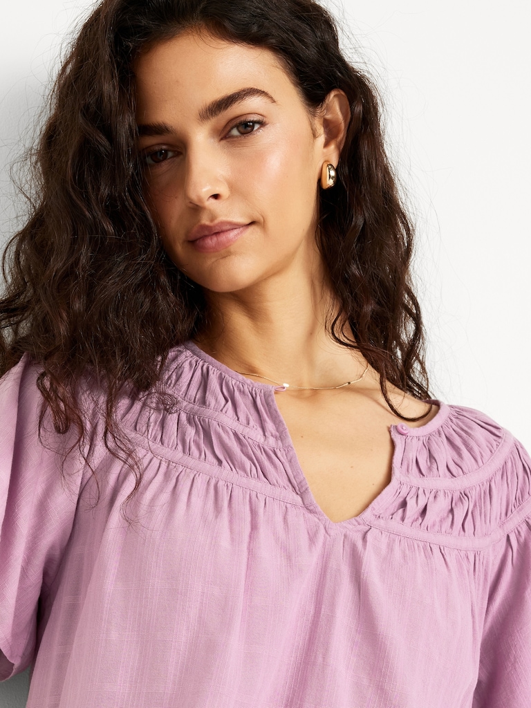 Flutter-Sleeve Dobby Top