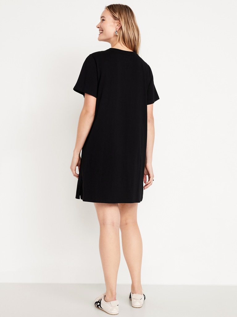 Vintage Crew-Neck Mini T-Shirt Dress