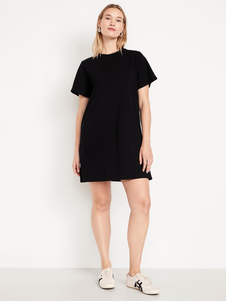 Vintage Crew-Neck Mini T-Shirt Dress