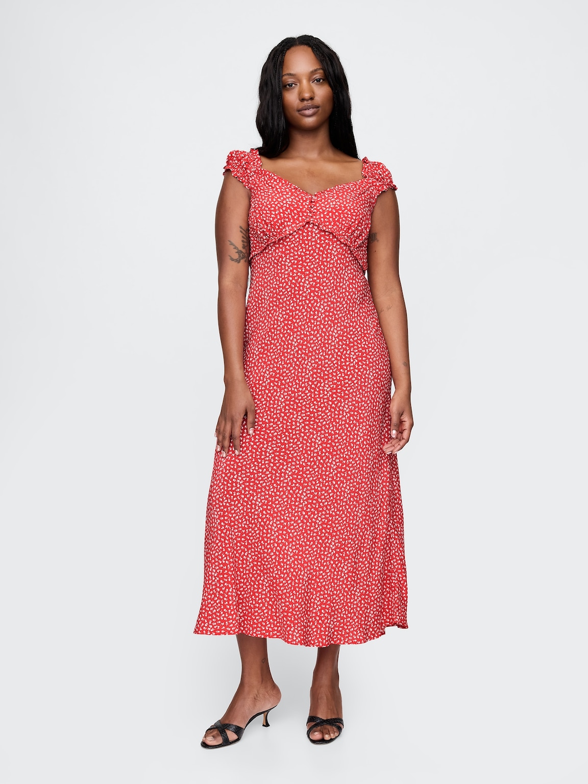 Crepe Sweetheart Maxi Dress
