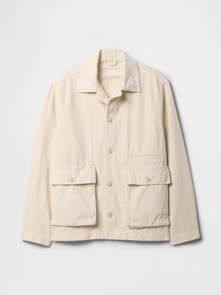 Relaxed Denim Utility Shirt Jacket