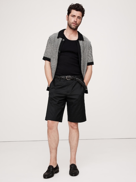 Banana Republic Men’s 35 Khaki Lived-In Short Chino Flat Front Shorts