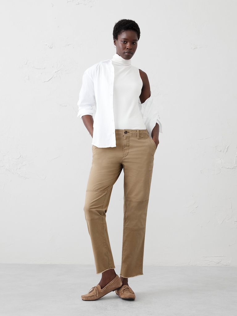 Slim Mid-Rise Pull-On Chino