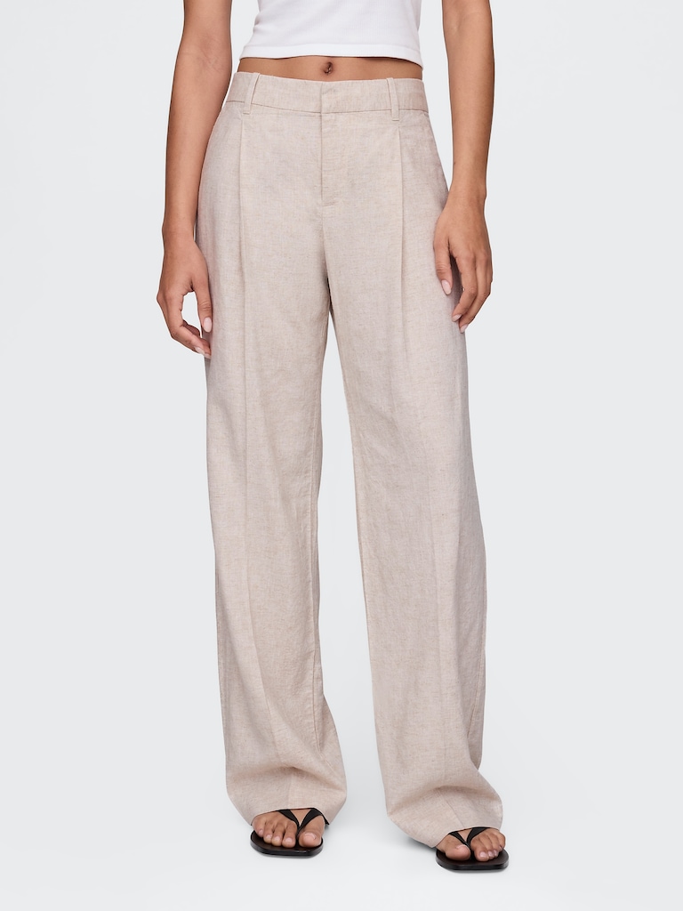 365 Low Rise Linen-Blend Trousers