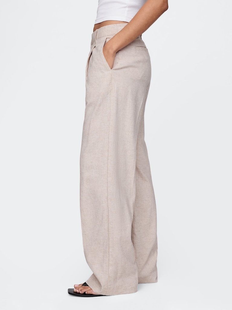 365 Low Rise Linen-Blend Trousers