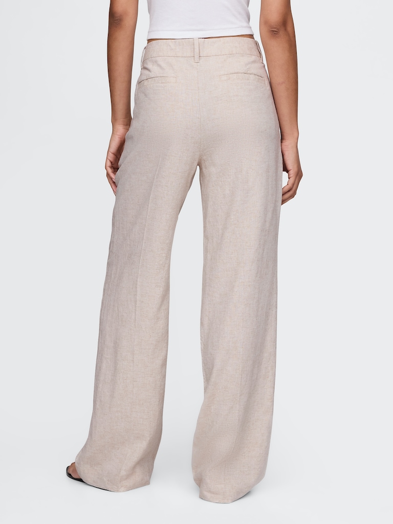 365 Low Rise Linen-Blend Trousers