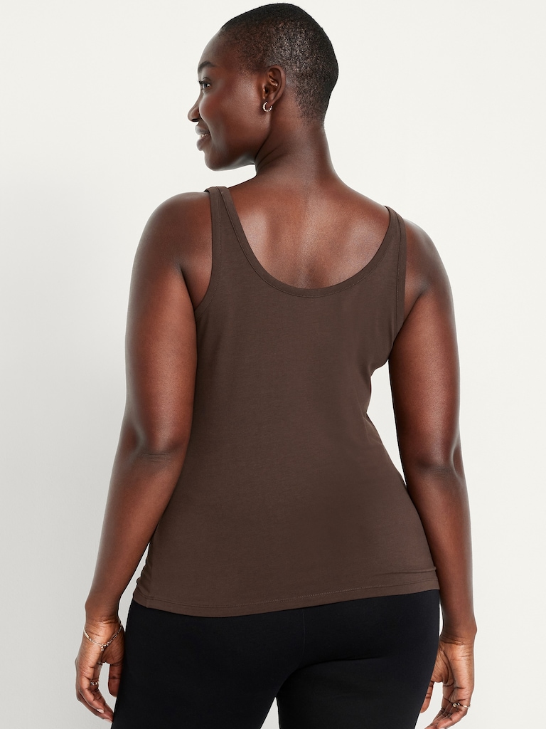 First-Layer Scoop-Neck Tank Top