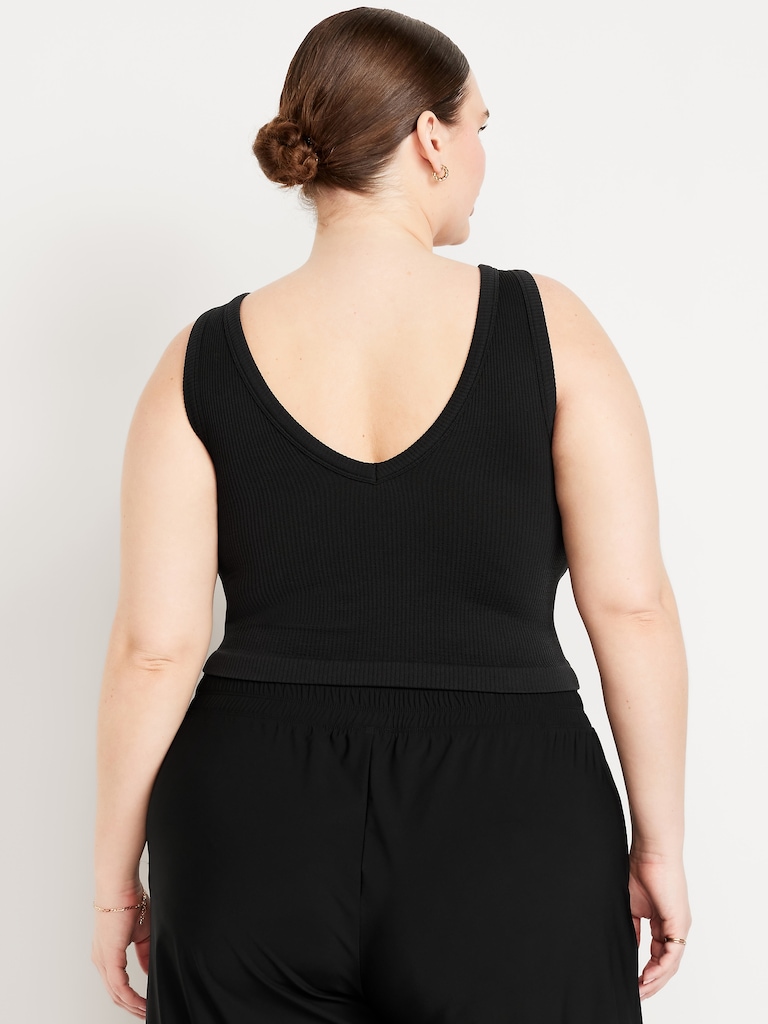 Exhale Seamless V-Neck Rib Tank