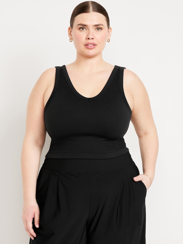 Exhale Seamless V-Neck Rib Tank