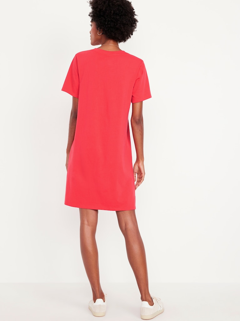 Vintage Crew-Neck Mini T-Shirt Dress