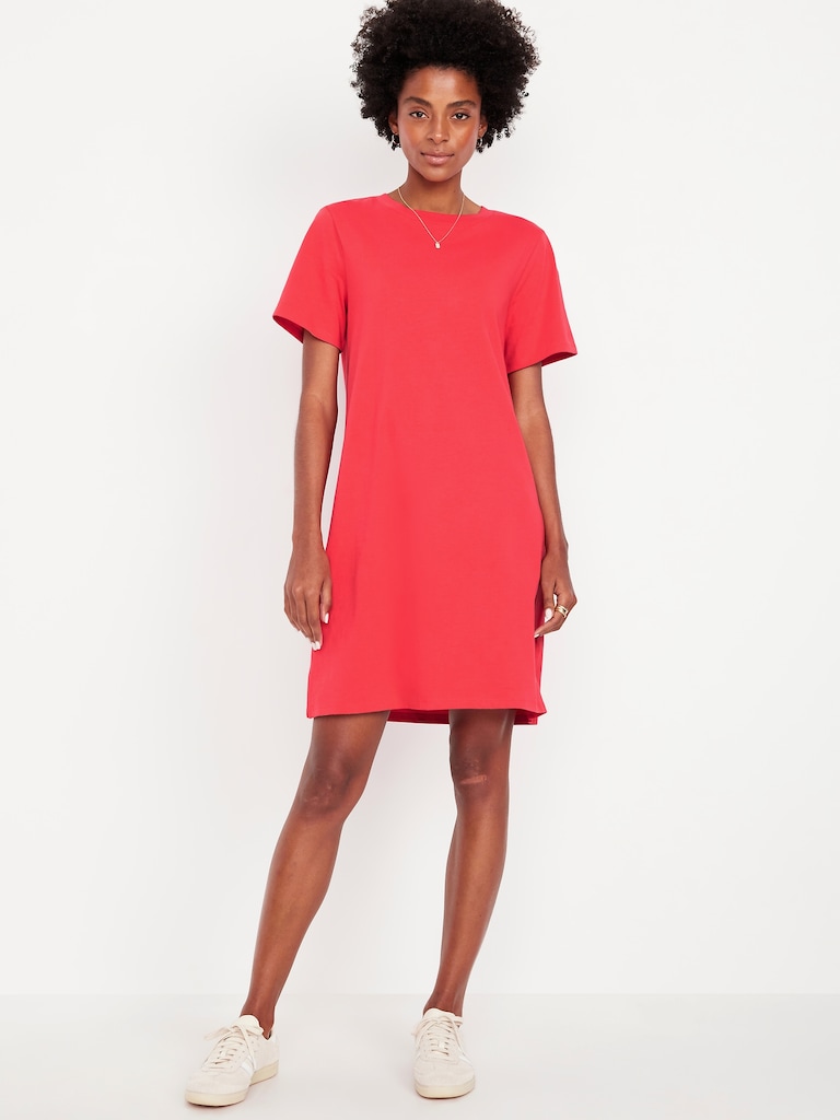 Vintage Crew-Neck Mini T-Shirt Dress