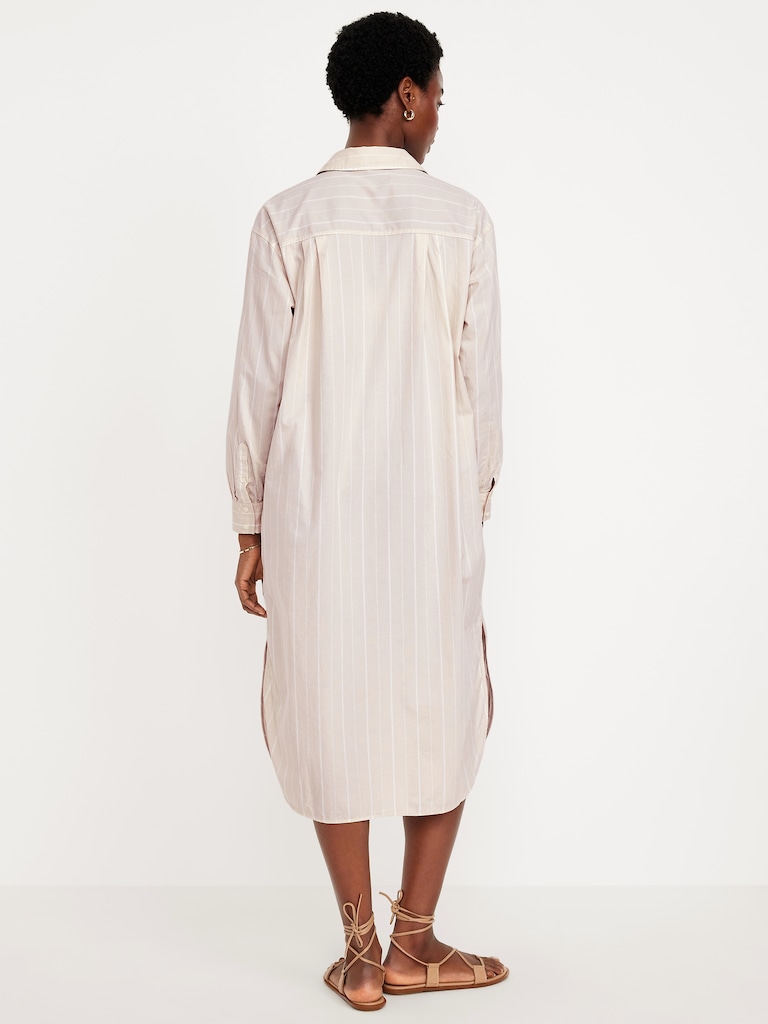 Striped Midi Shirt Dress