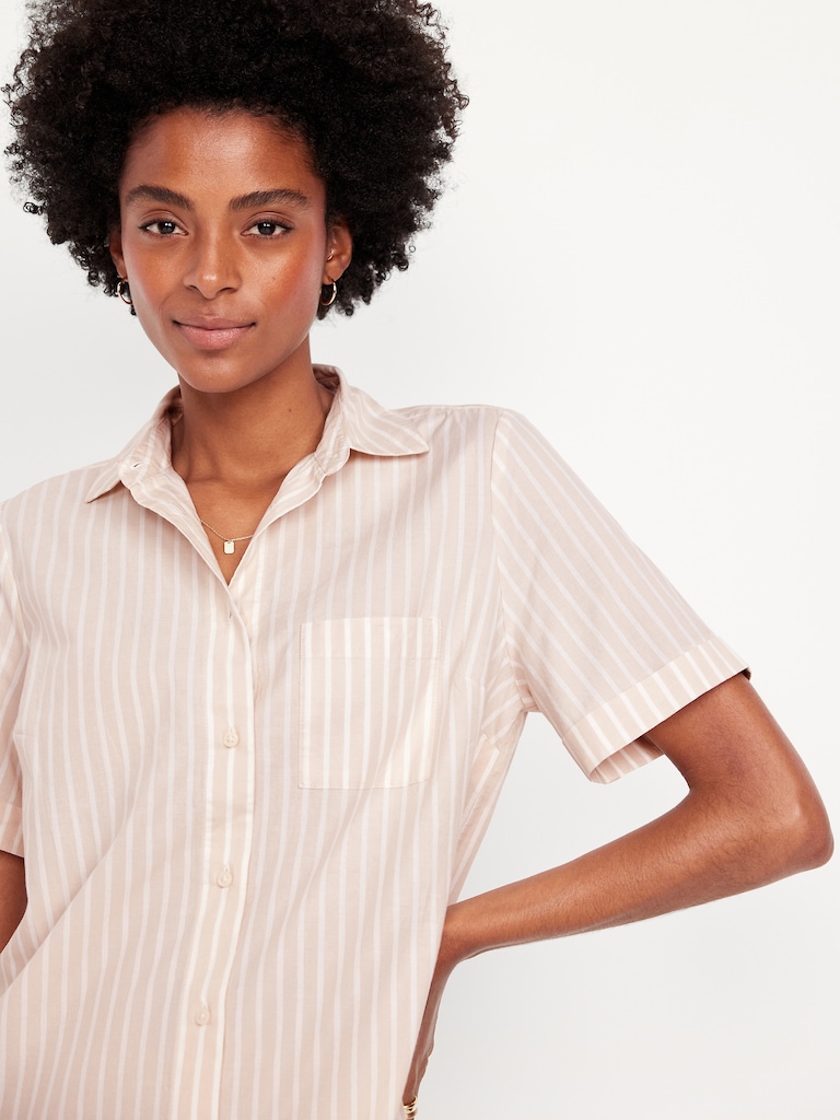 Striped Mini Shirt Dress