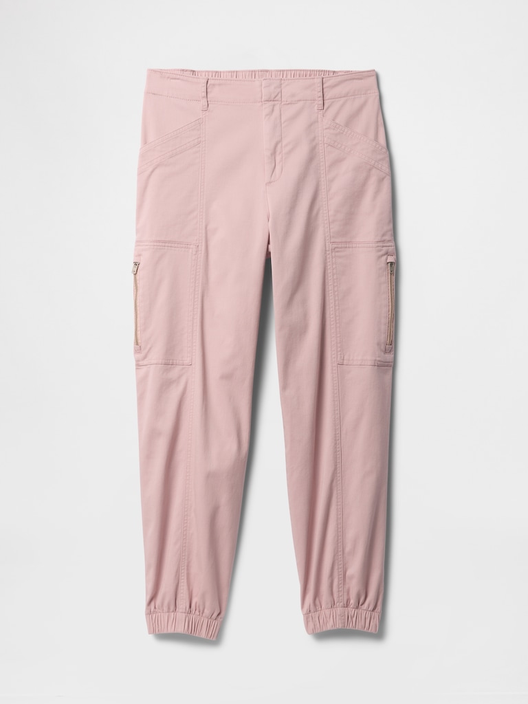 Mid Rise Downtown Khaki Cargo Joggers