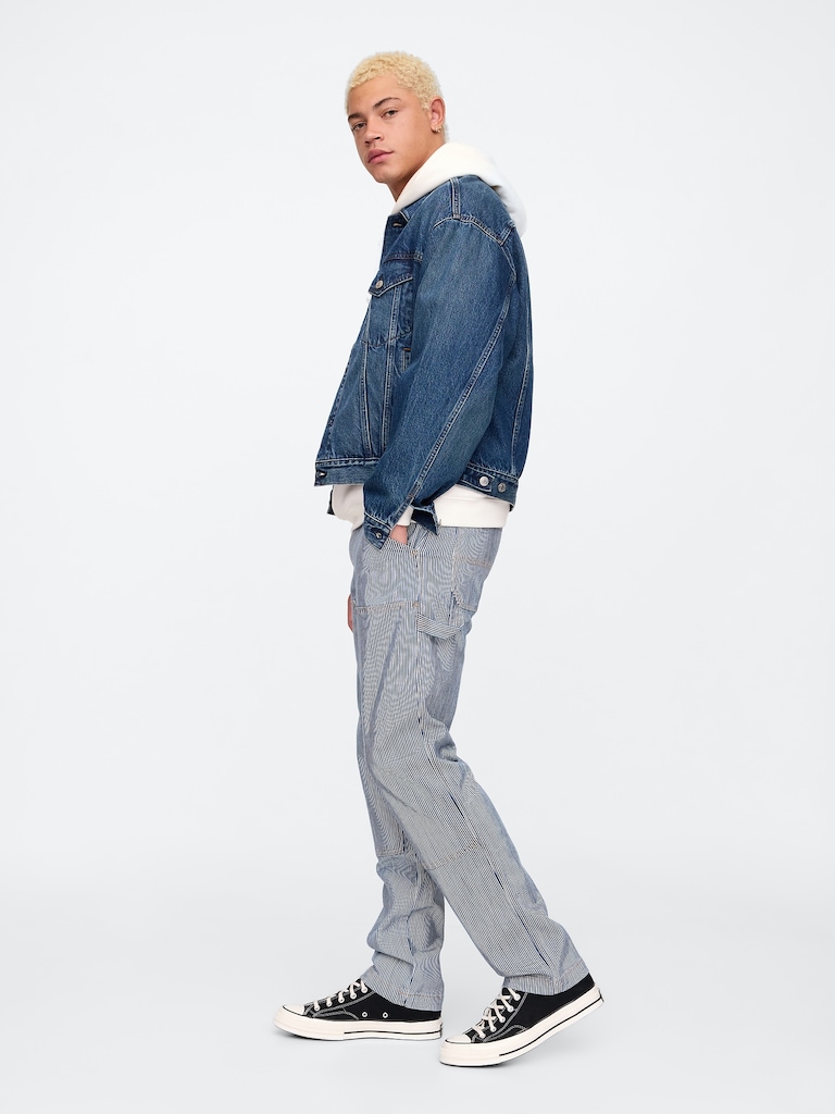 Stripe Straight Carpenter Jeans