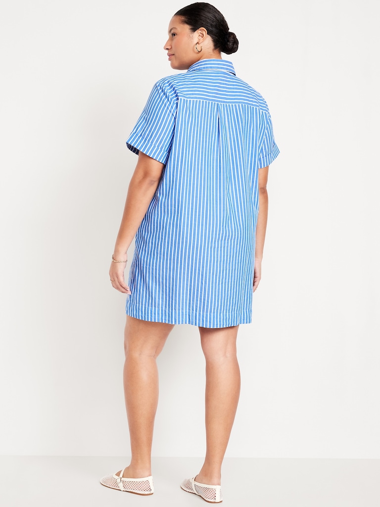 Striped Mini Shirt Dress