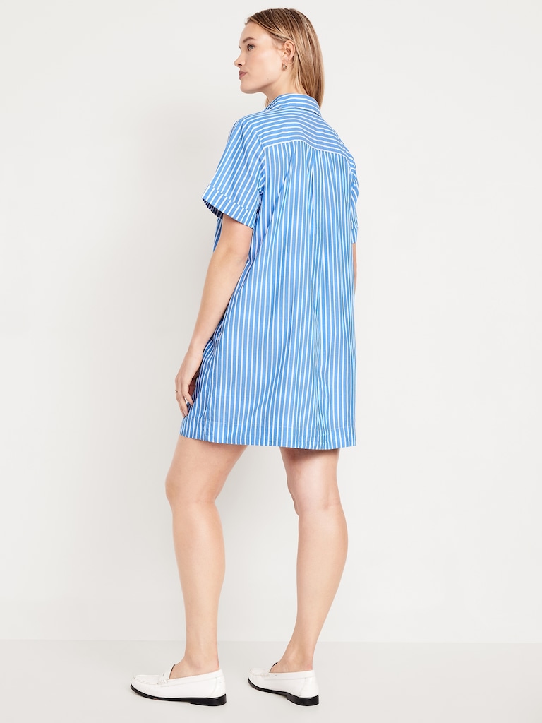 Striped Mini Shirt Dress