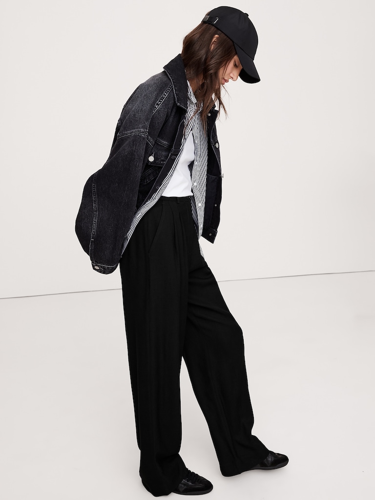 The Soho Wide-Leg Pant in Drapey Twill