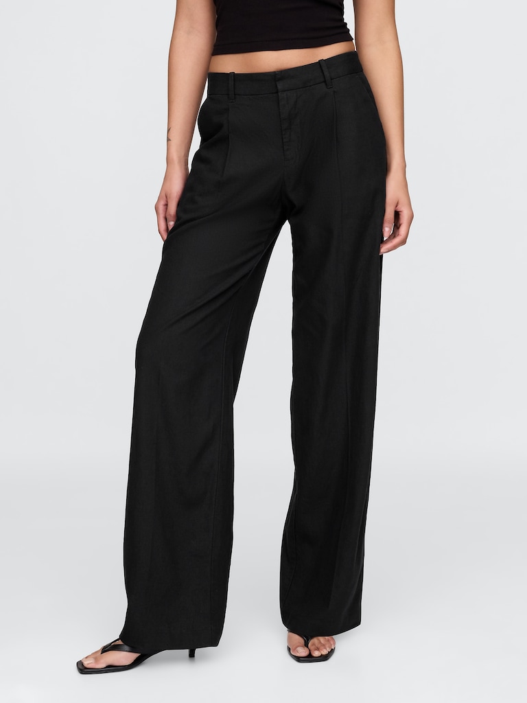 365 Low Rise Linen-Blend Trousers