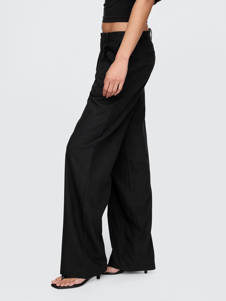 365 Low Rise Linen-Blend Trousers