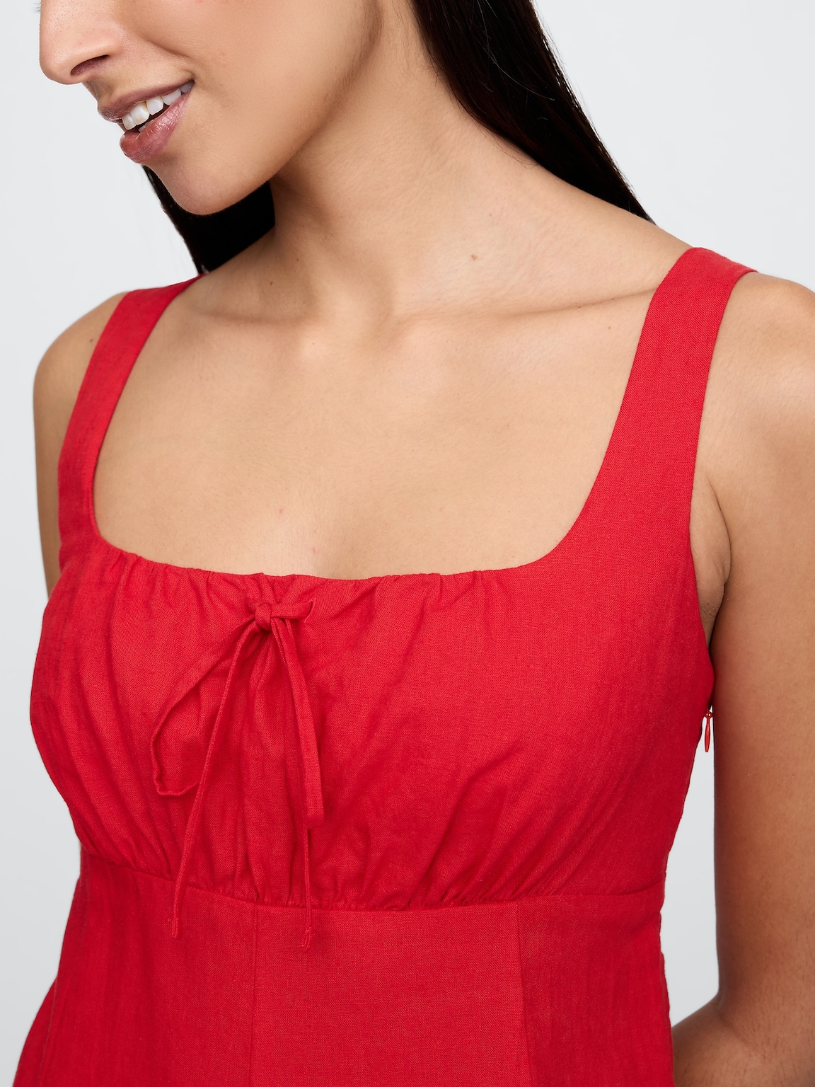 Linen-Blend Maxi Dress