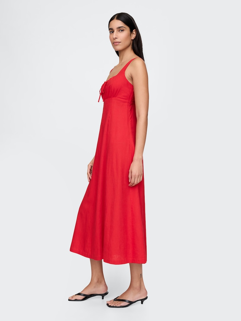 Linen-Blend Maxi Dress