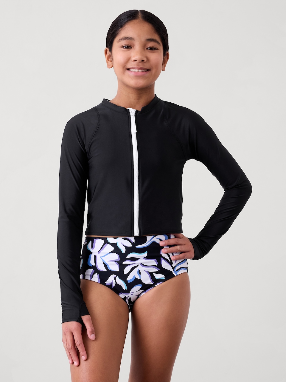V-Neck Hardware One-Piece Swimsuit