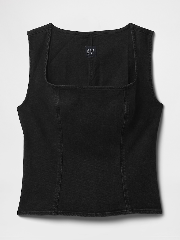 Haut à encolure carrée en denim