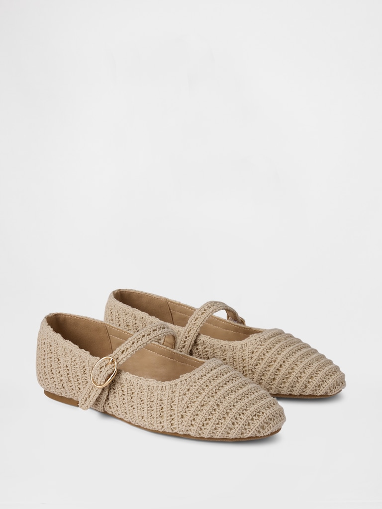 Kids Crochet Mary Jane Flats