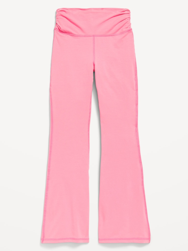 High-Waisted PowerChill Side-Ruched Flared Leggings for Girls