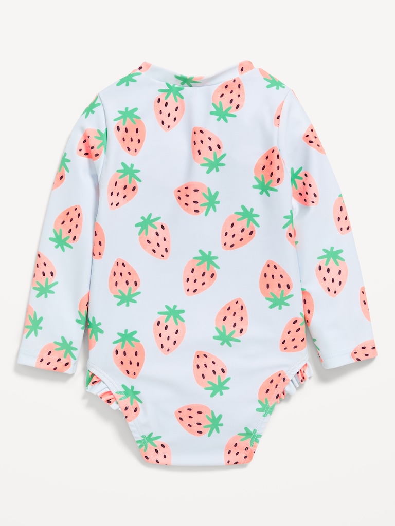 Printed Zip-Front Rashguard One-Piece Swimsuit for Baby