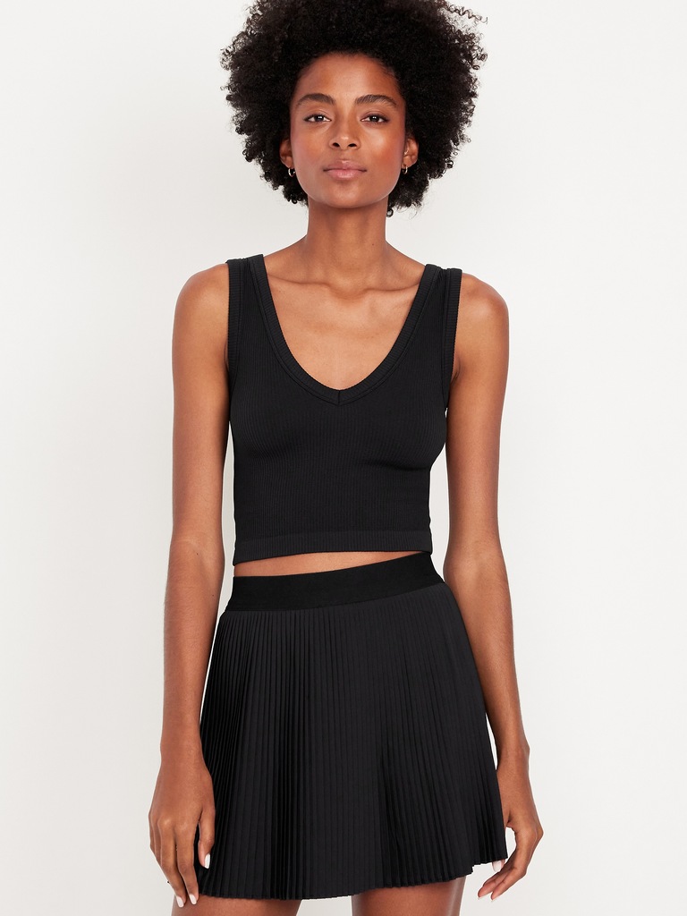 Exhale Seamless V-Neck Rib Tank