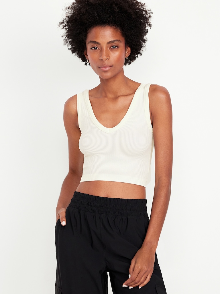 Exhale Seamless V-Neck Rib Tank