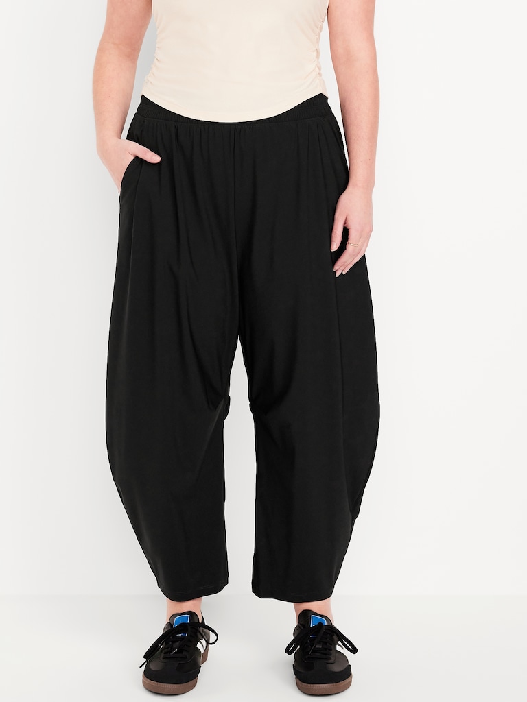 High-Waisted SleekTech Barrel Ankle Pants