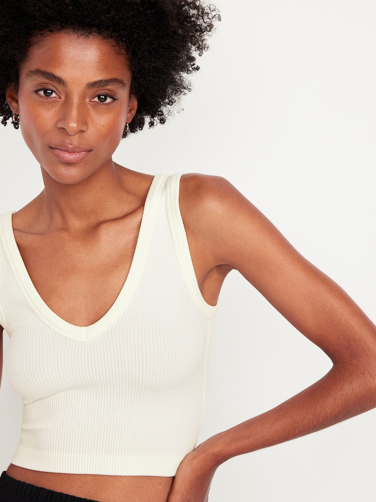 Exhale Seamless V-Neck Rib Tank