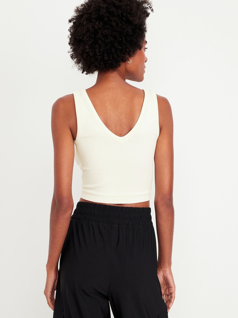 Exhale Seamless V-Neck Rib Tank