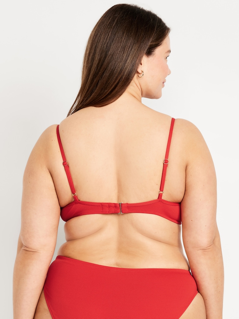 Textured Underwire Balconette Swim Top