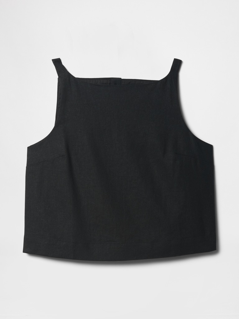 Linen-Blend Apron Top