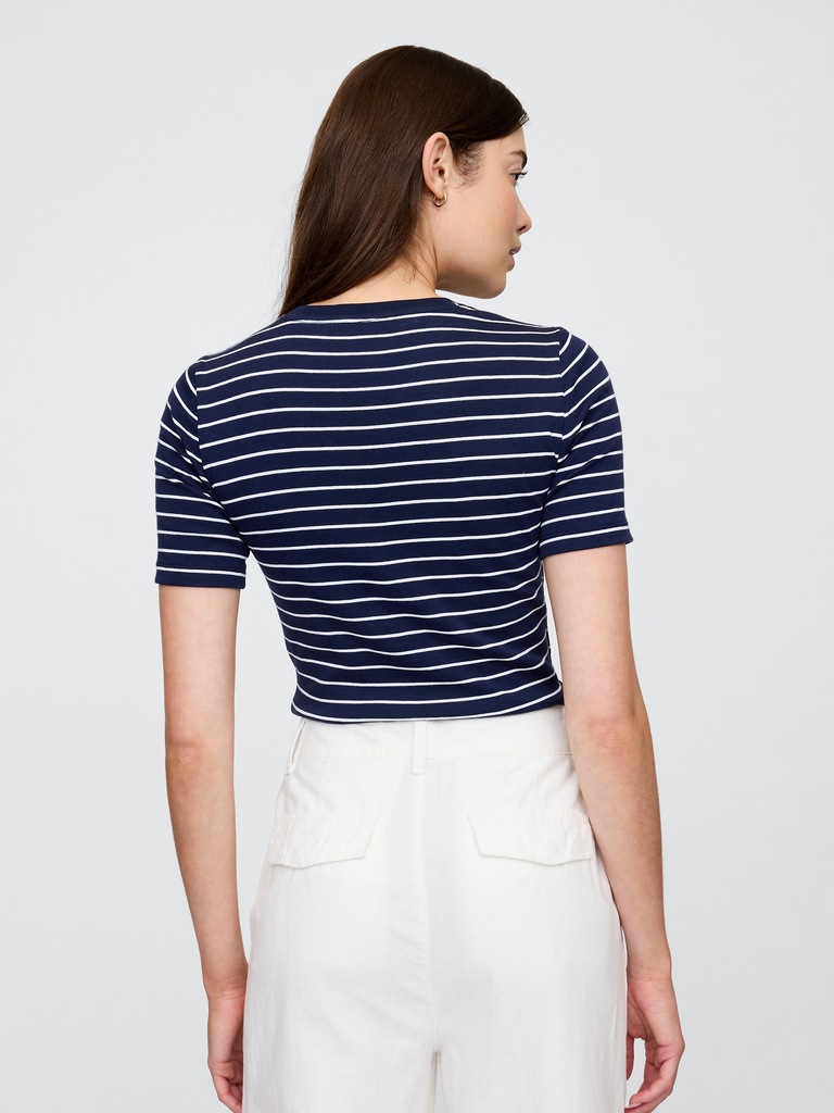 Modern Ribbed Crewneck T-Shirt