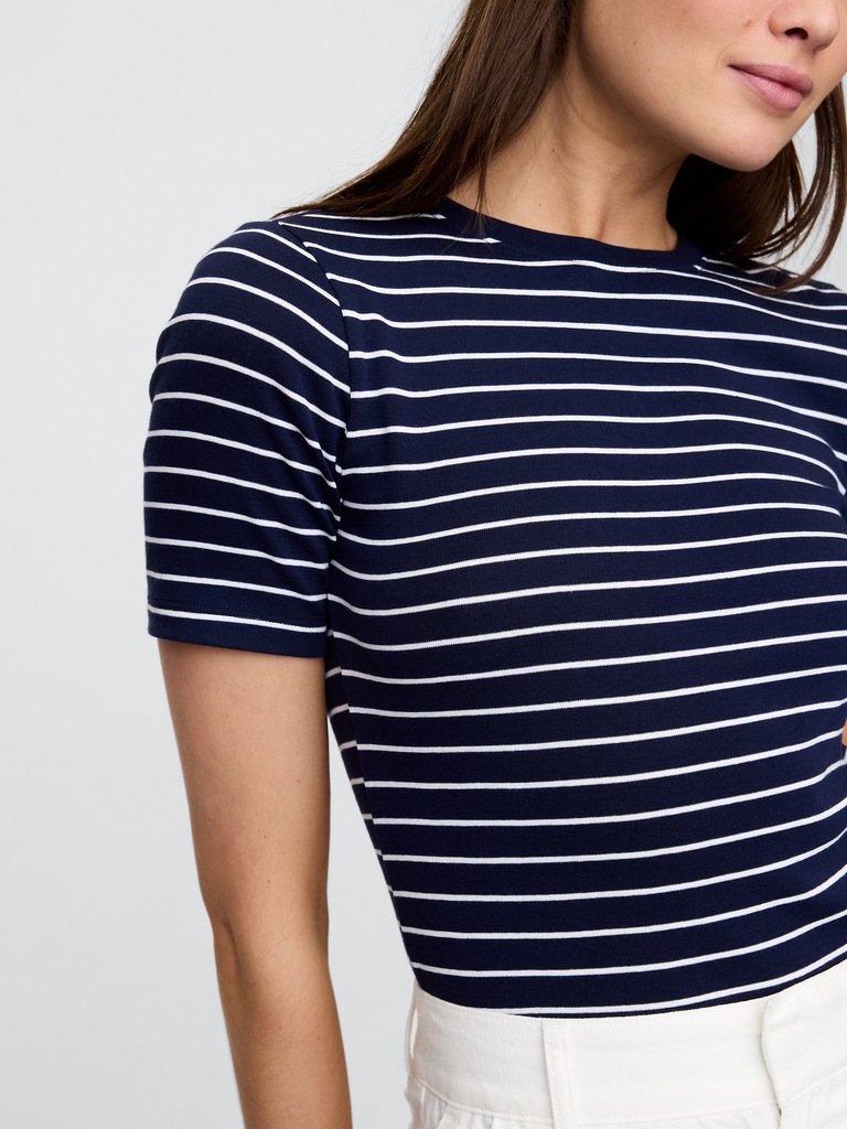 Modern Ribbed Crewneck T-Shirt