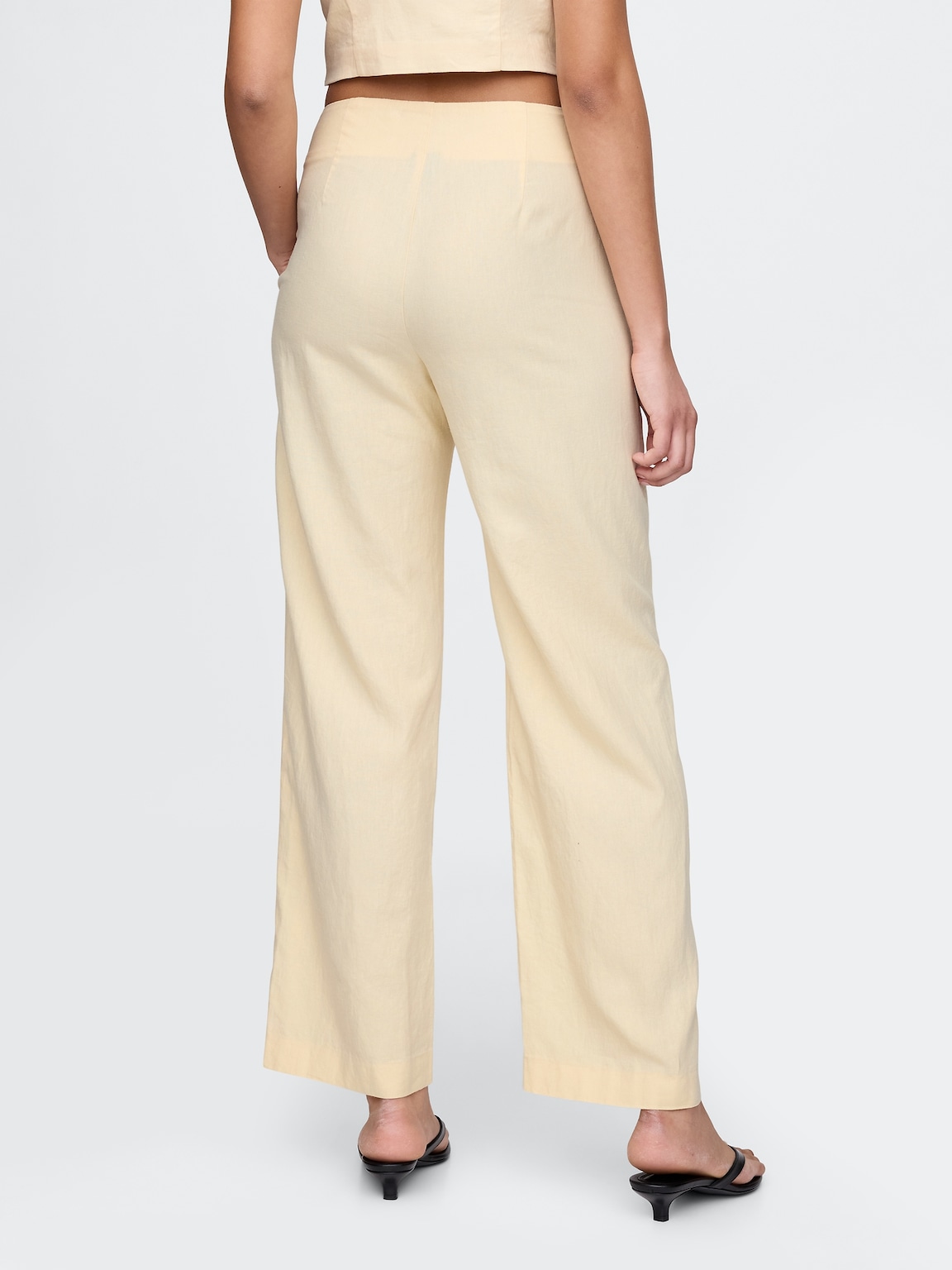 Linen-Blend Relaxed Straight Ankle Pants