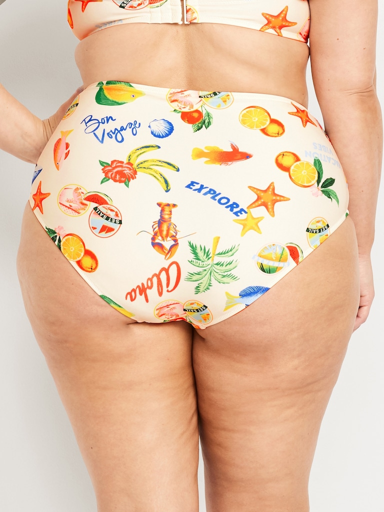 Matte High-Waisted Bikini Swim Bottoms