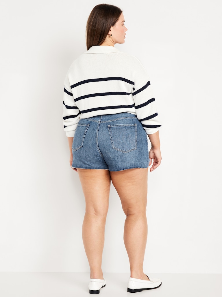 Curvy High-Waisted OG Jean Cut-Off Shorts -- 3-inch inseam