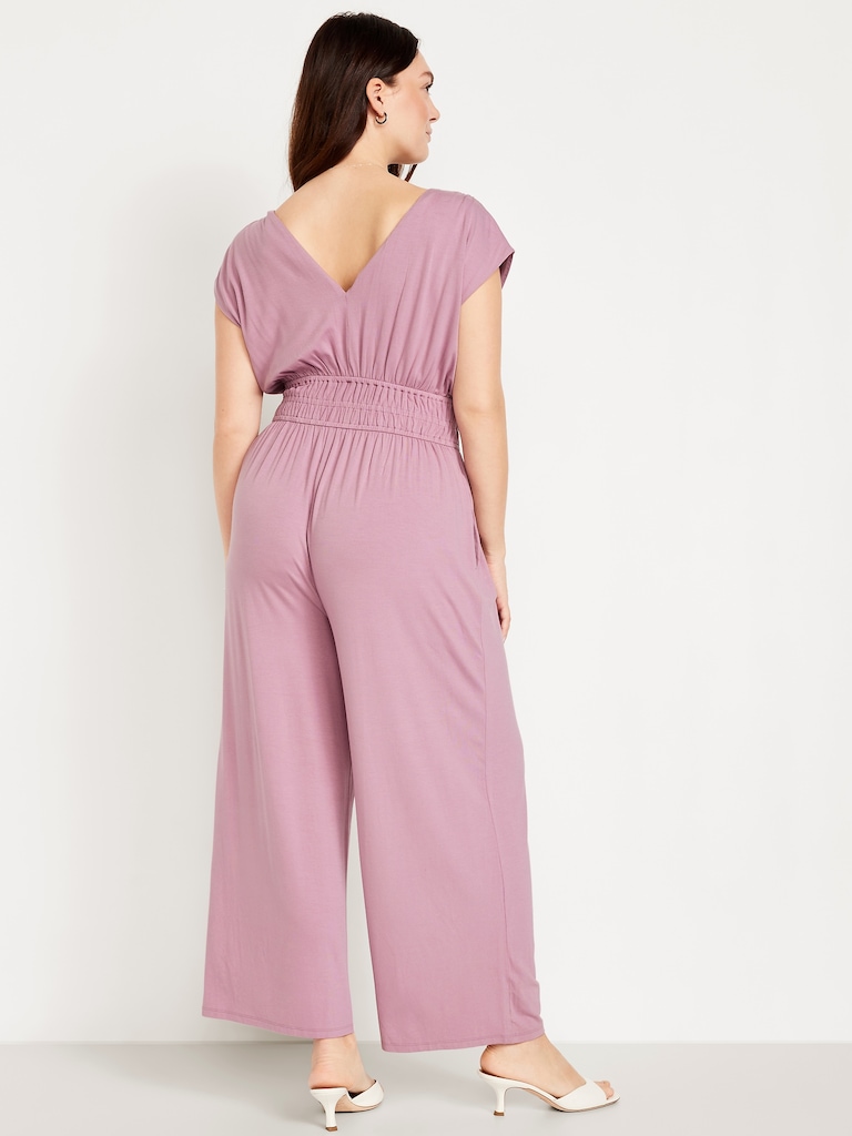 Waist-Defined Wide-Leg Jumpsuit