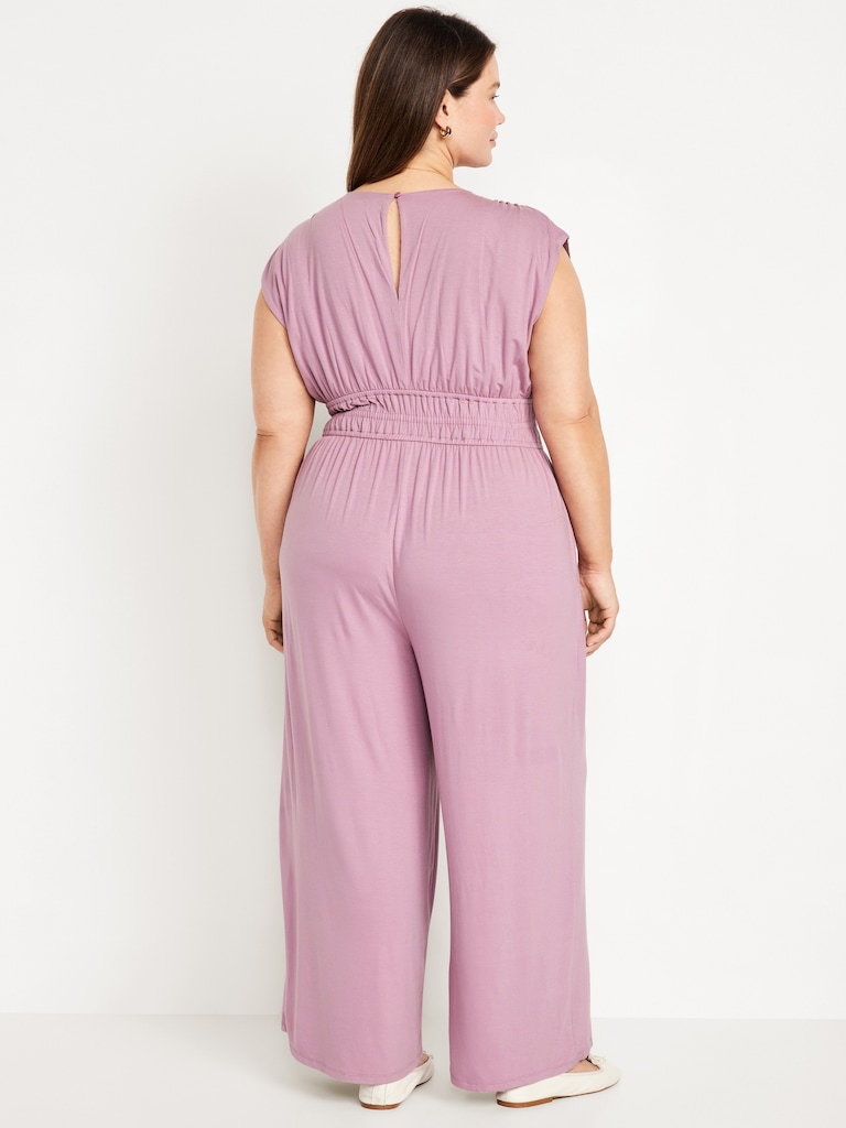 Waist-Defined Wide-Leg Jumpsuit