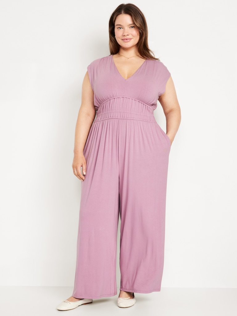Waist-Defined Wide-Leg Jumpsuit