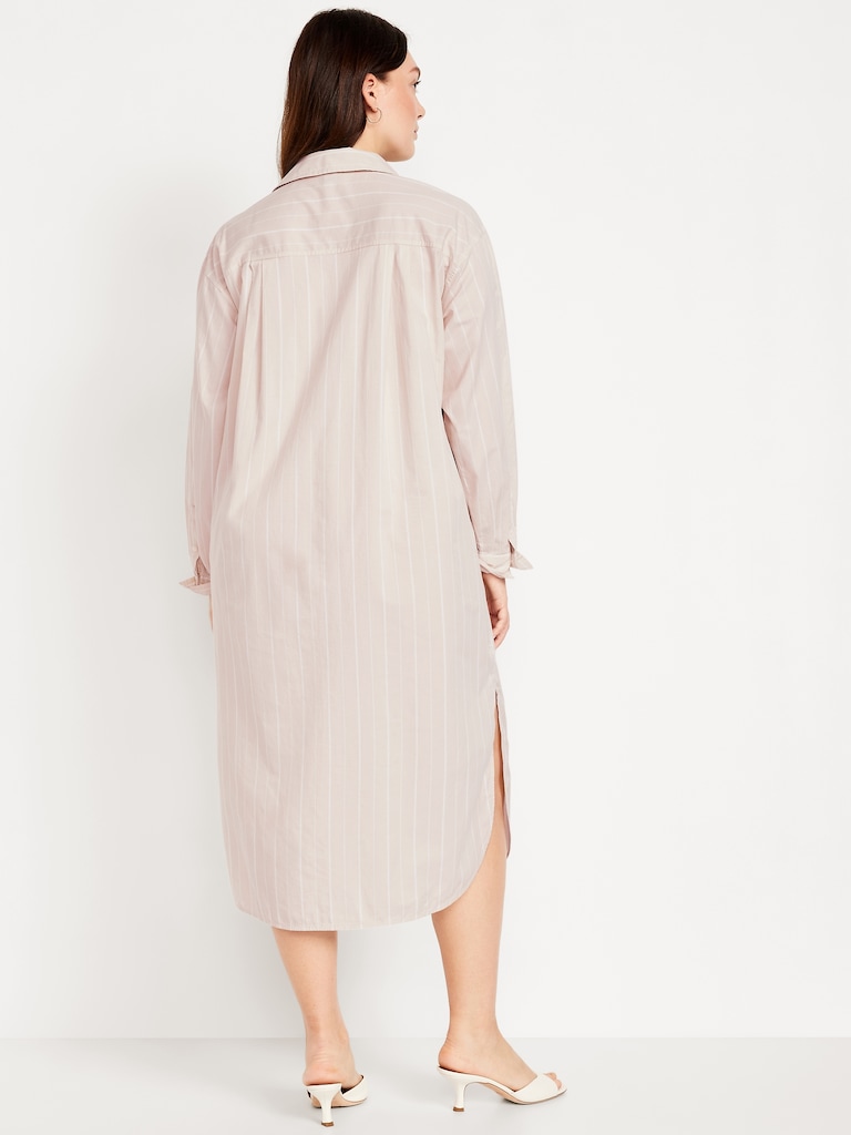 Striped Midi Shirt Dress