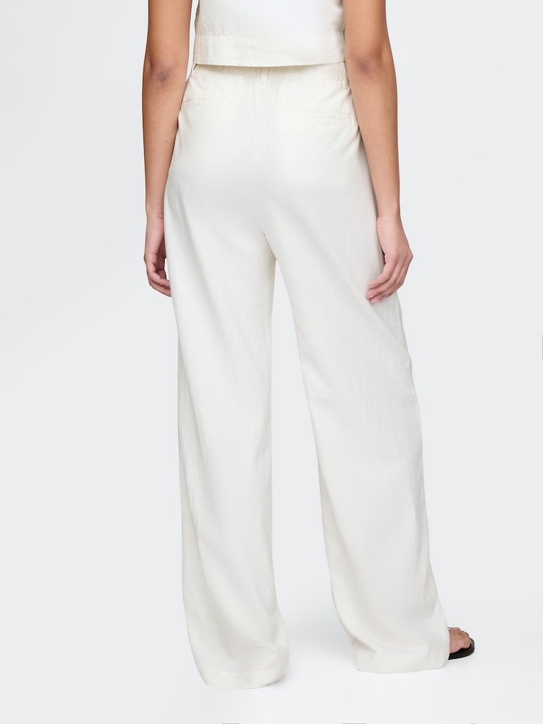 365 High Rise Linen-Blend Trousers